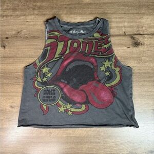 American Eagle The Rolling Stones Womens/Girls Cut Off Mid Drift Tank Top Medium
